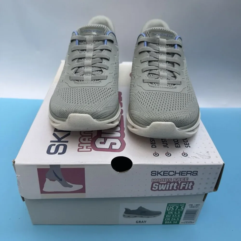SKECHERS SWIFT FIT HANDS FREE ATHLETIC SNEAKERS SHOES WOMENS 7.5 Gray